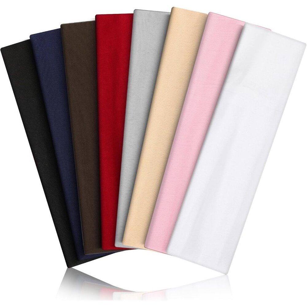 8PCS Summer-Exclusive Non Slip Sports Elastic Soft Running Fashion Headbands Abs